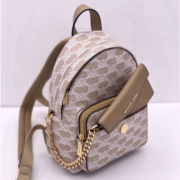 Michael Kors Maisie Extra-Small Logo 2-in-1 Backpack Camel Color - Picture 3 of 13